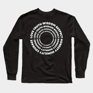 Grandfather Seven Teachings Circular WAWEZHI CANADA Indigenous Long Sleeve T-Shirt